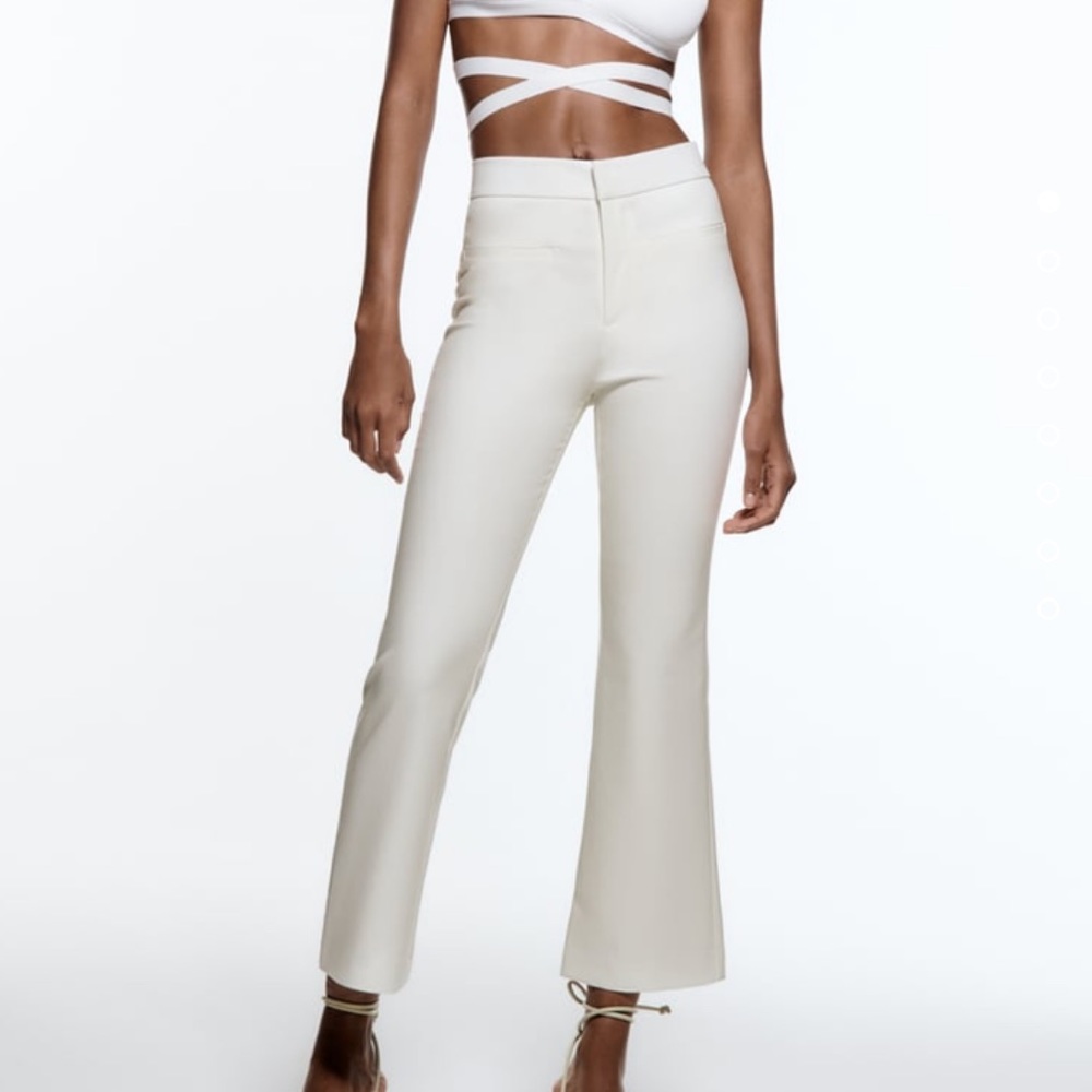 White Zara mini flare pants